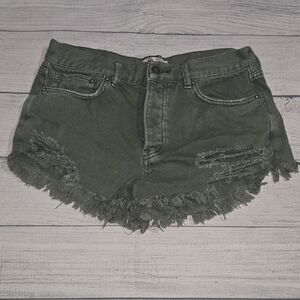 Free People We The Free Loving Good Vibrations Shorts Green Size 27